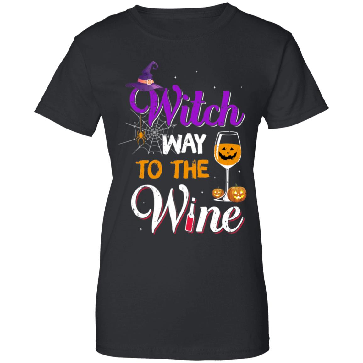Witch Way To The Wine Funny Wine Halloween Gifts T-Shirt & Tank Top | Teecentury.com