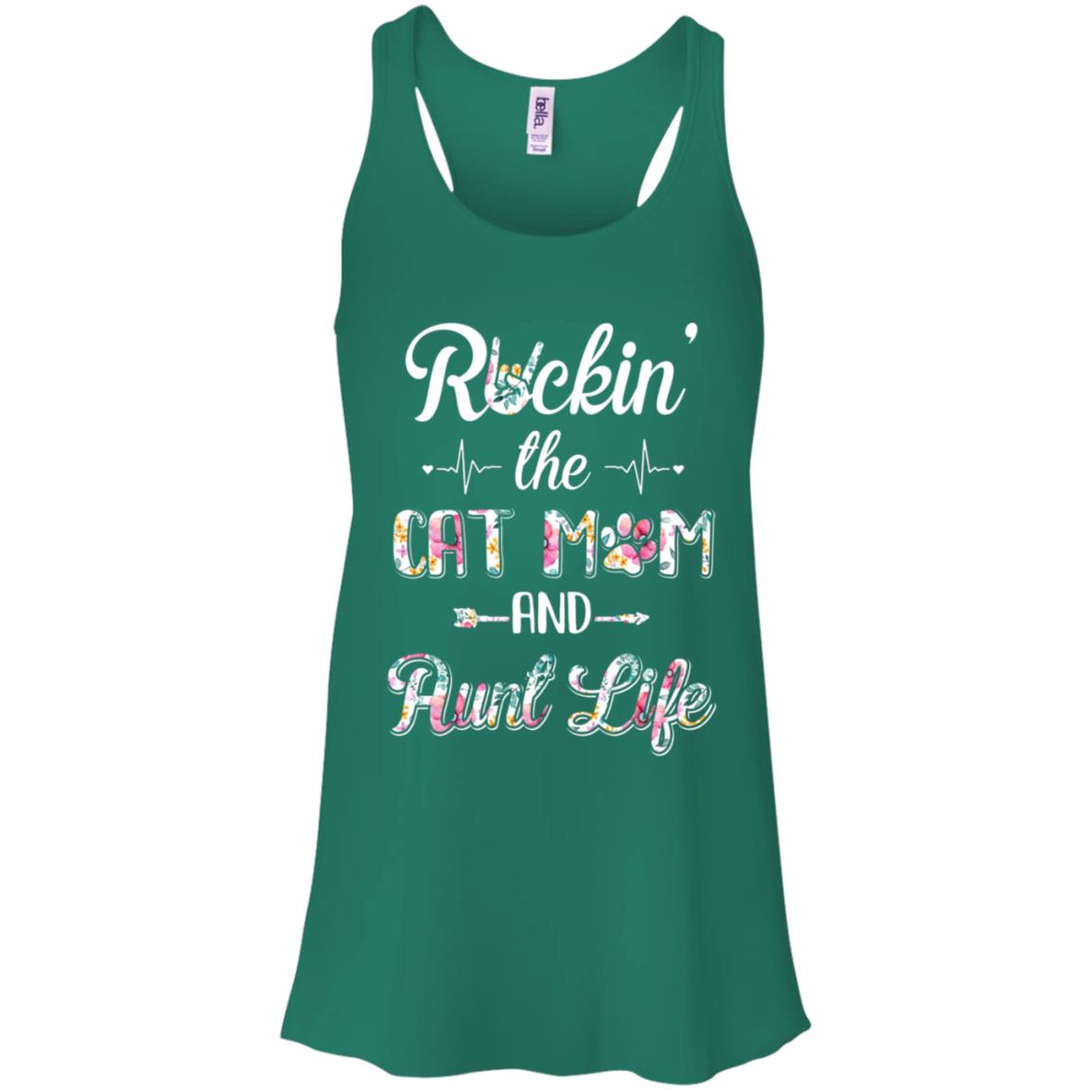 Rockin The Cat Mom Aunt Life Mothers Day Cat Lovers T-Shirt & Tank Top | Teecentury.com