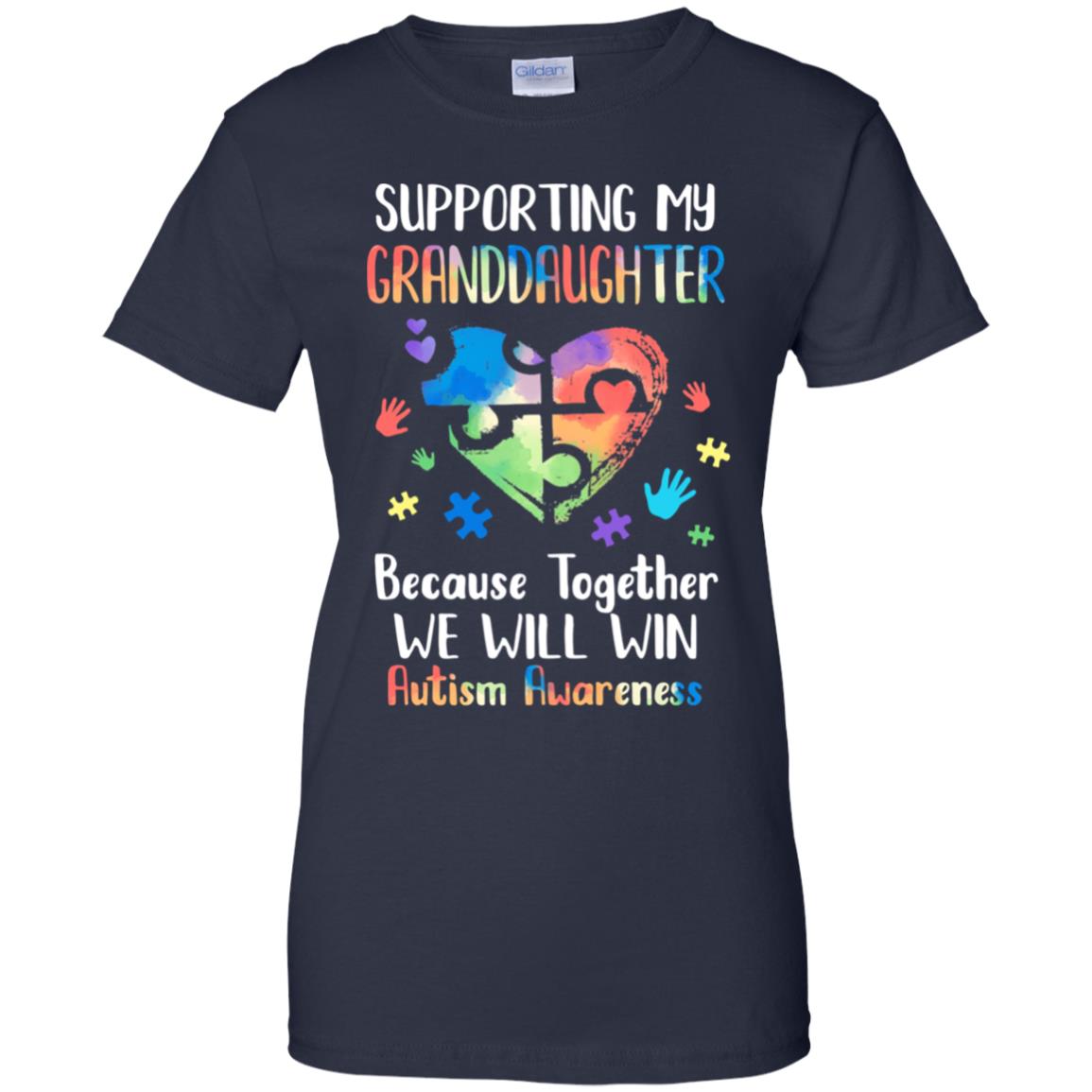 Supporting My Granddaughter Puzzle Autism Awareness Month T-Shirt & Hoodie | Teecentury.com