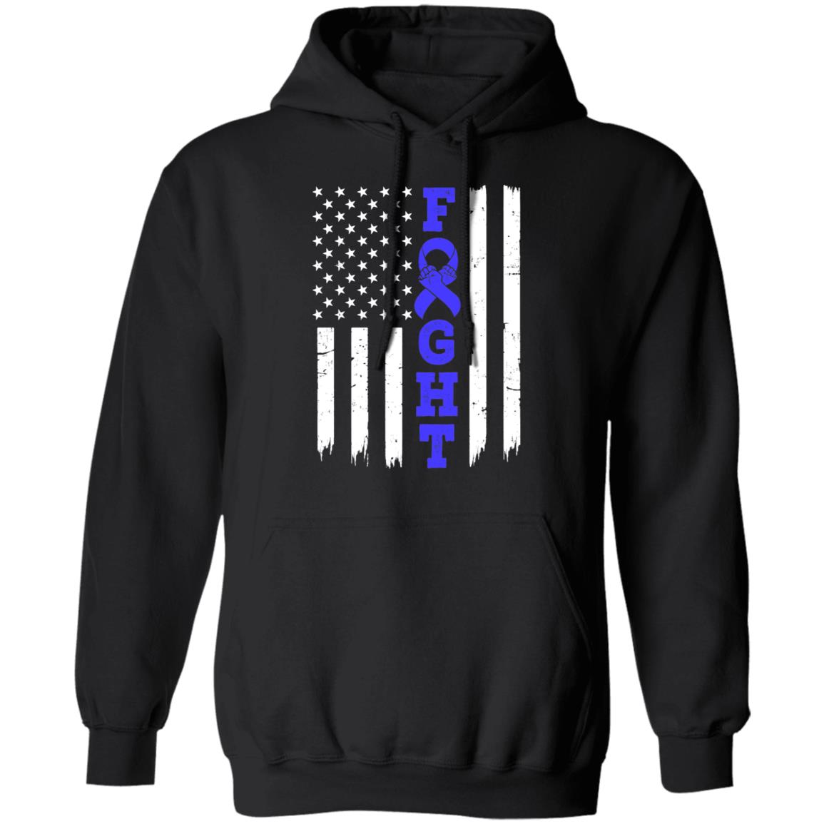 Prostate Colon Cancer Awareness American Flag Distressed T-Shirt & Hoodie | Teecentury.com