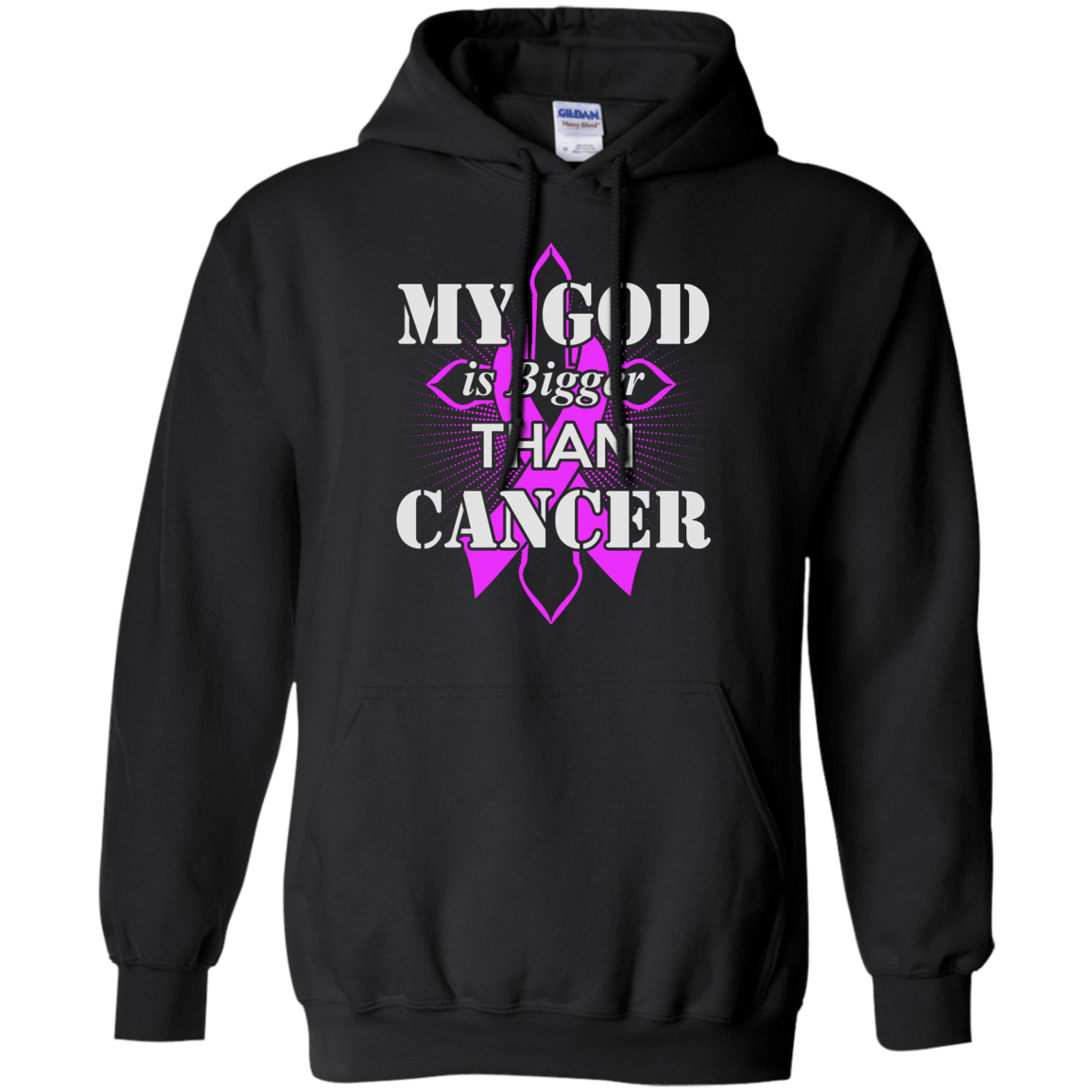 My God Is Bigger Than Cancer Purple Awareness Ribbon T-Shirt & Hoodie | Teecentury.com