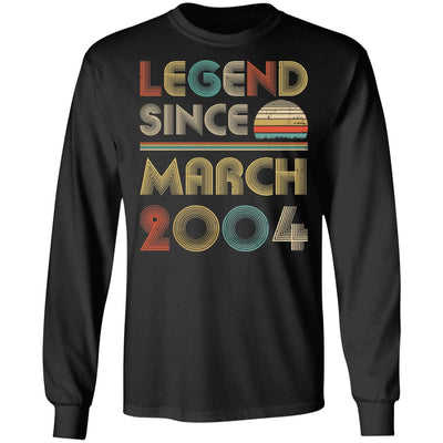 Legend Since March 2004 Vintage 18th Birthday Gifts T-Shirt & Hoodie | Teecentury.com