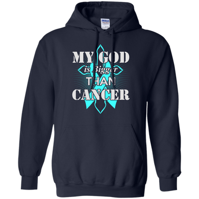 My God Is Bigger Than Cancer Teal Awareness Ribbon T-Shirt & Hoodie | Teecentury.com