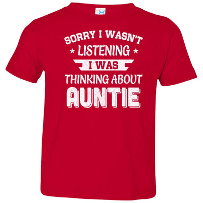 Sorry Not Listening Thinking About Auntie Funny Kids Youth Youth Shirt | Teecentury.com