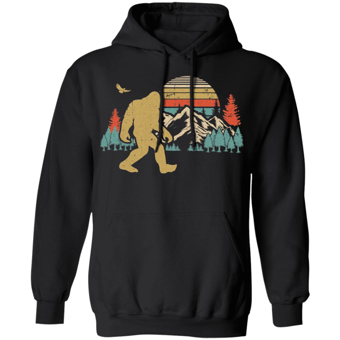 Vintage Retro Bigfoot Silhouette Mountain Sun Believe T-Shirt & Hoodie | Teecentury.com