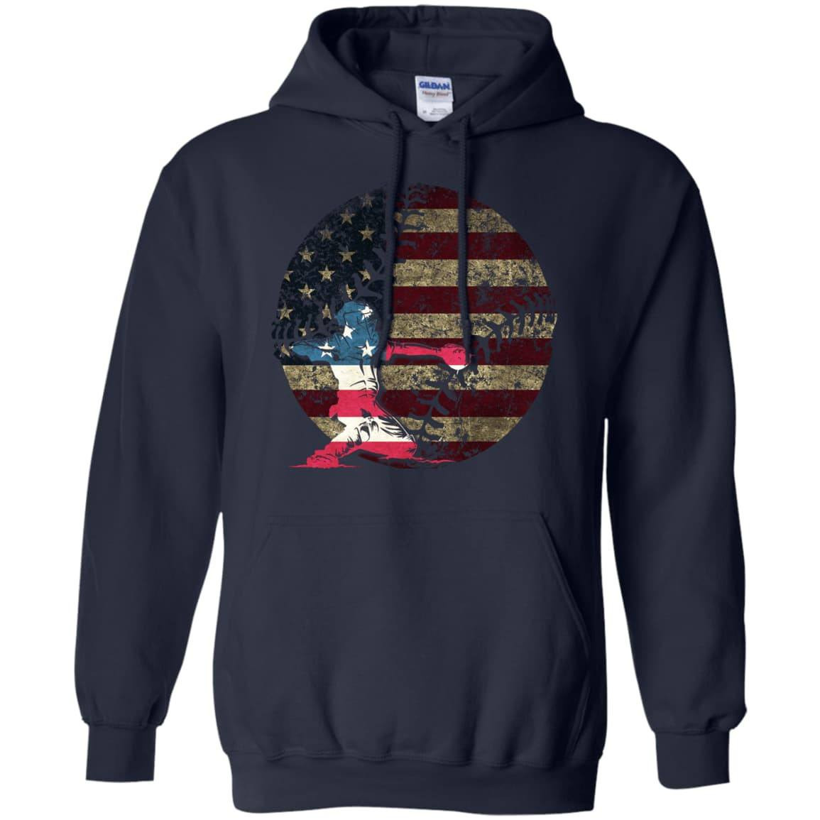 Catcher Baseball America Flag T-Shirt & Hoodie | Teecentury.com