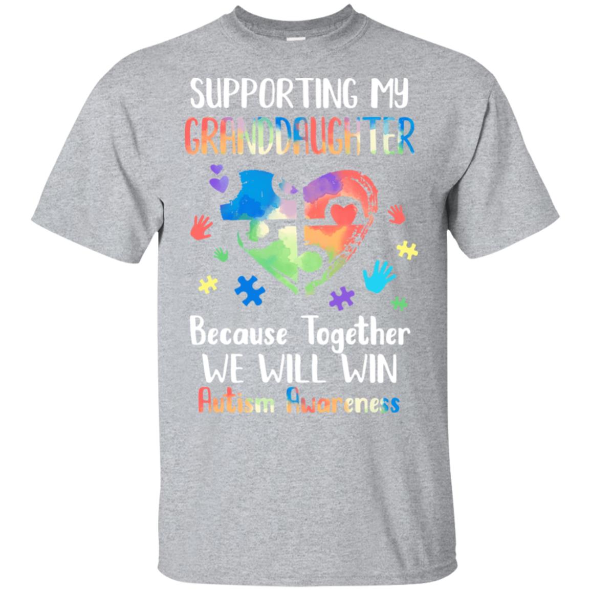 Supporting My Granddaughter Puzzle Autism Awareness Month T-Shirt & Hoodie | Teecentury.com