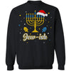 Christmas Ugly Hanukkah Sweater menorah Santa hat Jew-ish T-Shirt & Sweatshirt | Teecentury.com