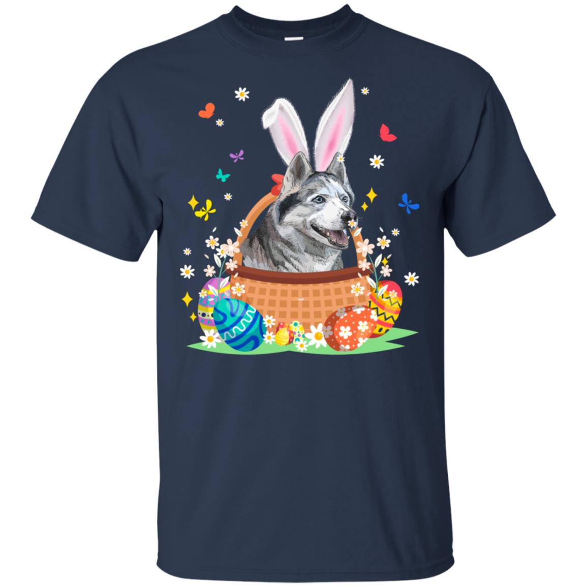 Siberian Husky Bunny Hat Rabbit Easter Eggs Shirt Hoodie Teecentury