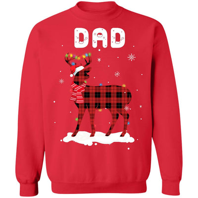 Dad Deer Red Plaid Christmas Family Matching Pajamas T-Shirt & Sweatshirt | Teecentury.com