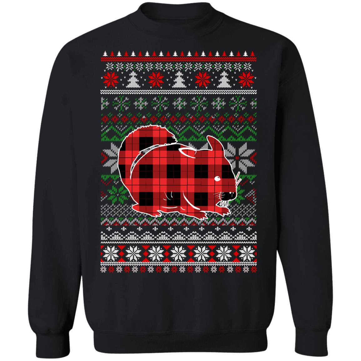 Chinchilla Red Plaid Ugly Christmas Sweater Funny Gifts T-Shirt & Sweatshirt | Teecentury.com