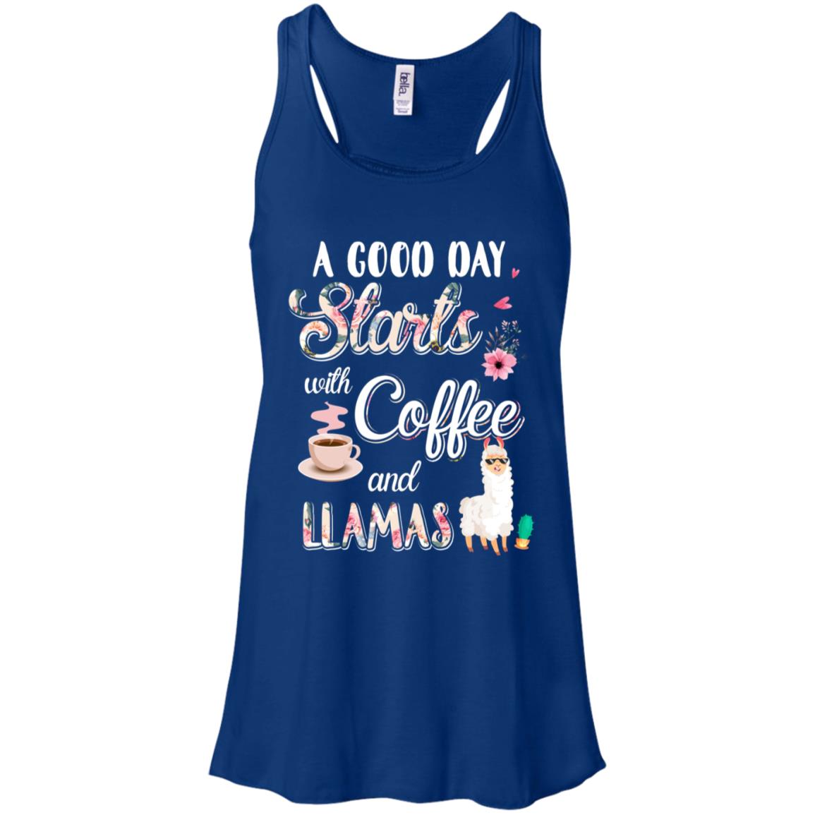 A Good Day Starts With Coffee And Llamas Lover Gift T-Shirt & Tank Top | Teecentury.com