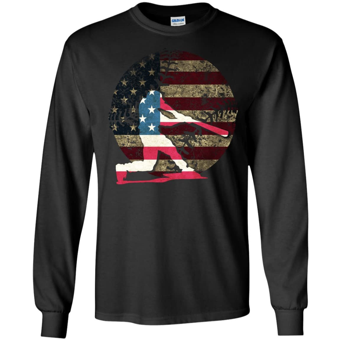 Hitter Baseball America Flag T-Shirt & Hoodie | Teecentury.com