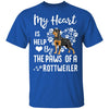My Heart Is Held By The Paws Of A Rottweiler Lover T-Shirt & Hoodie | Teecentury.com