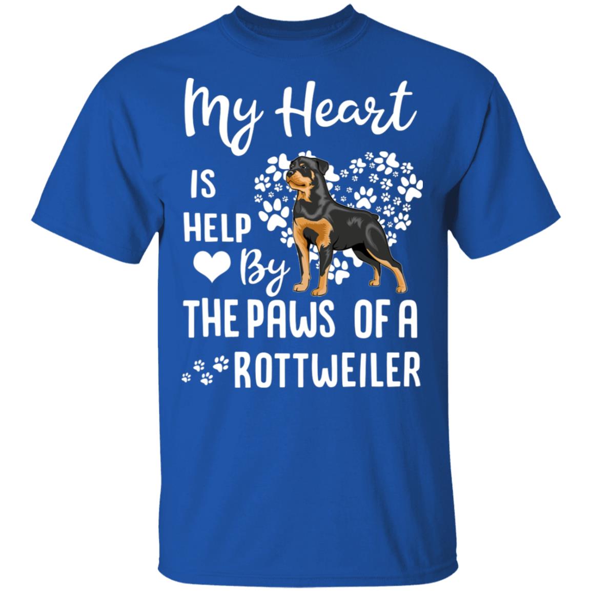 My Heart Is Held By The Paws Of A Rottweiler Lover T-Shirt & Hoodie | Teecentury.com