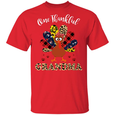 One Thankful Grandma Leopard Turkey Thanksgiving Gift T-Shirt & Sweatshirt | Teecentury.com