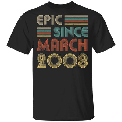 Epic Since March 2008 Vintage 14th Birthday Gifts Youth Youth Shirt | Teecentury.com