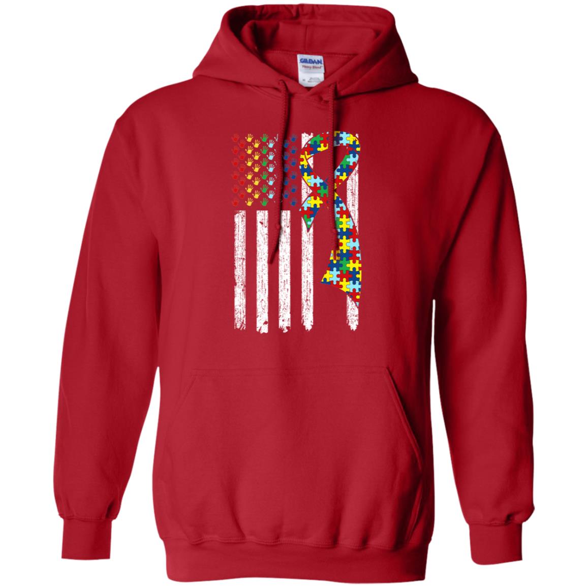 Support Autism Awareness American Flag T-Shirt & Hoodie | Teecentury.com