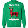 Auntie Deer Red Plaid Christmas Family Matching Pajamas T-Shirt & Sweatshirt | Teecentury.com