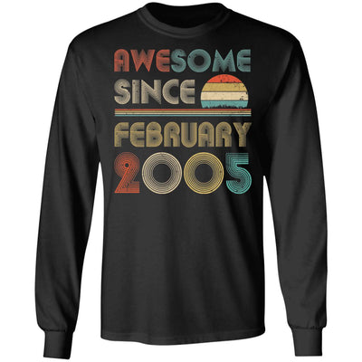 Awesome Since February 2005 Vintage 17th Birthday Gifts T-Shirt & Hoodie | Teecentury.com