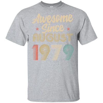 Awesome Since August 1979 Vintage 43th Birthday Gifts T-Shirt & Hoodie | Teecentury.com