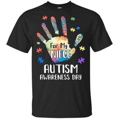 Support Autism Awareness For My Niece Puzzle Gift T-Shirt & Hoodie | Teecentury.com