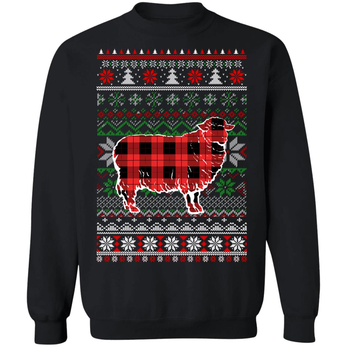 Sheep Red Plaid Ugly Christmas Sweater Funny Gifts T-Shirt & Sweatshirt | Teecentury.com