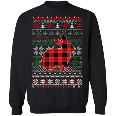Rabbit Red Plaid Ugly Christmas Sweater Funny Gifts T-Shirt & Sweatshirt | Teecentury.com