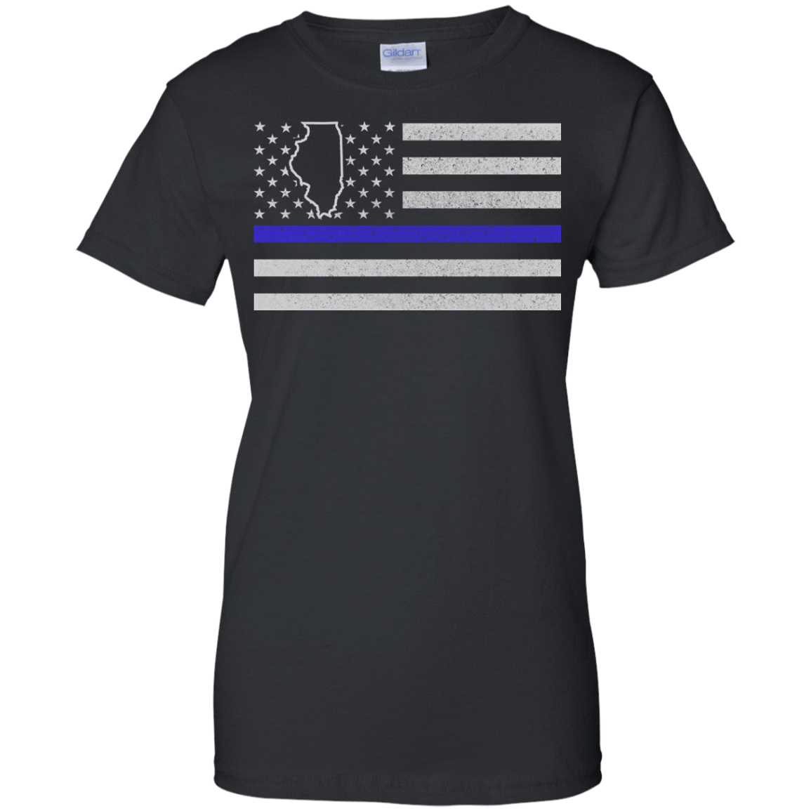 Illinois Thin Blue Line Police State T-Shirt & Hoodie | Teecentury.com
