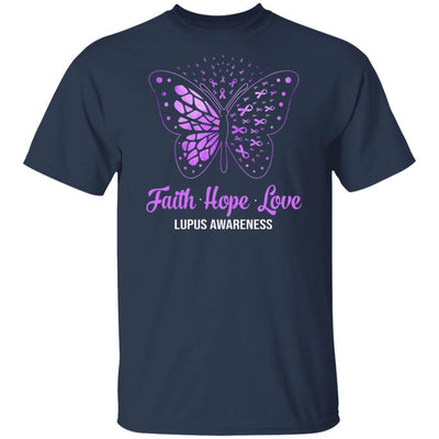 Faith Hope Love Purple Butterfly Lupus Awareness T-Shirt & Hoodie | Teecentury.com