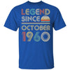 Legend Since October 1960 Vintage 62th Birthday Gifts T-Shirt & Hoodie | Teecentury.com