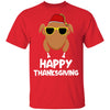 Turkey Head Happy Thanksgiving Glasses Red Hat Funny T-Shirt & Sweatshirt | Teecentury.com