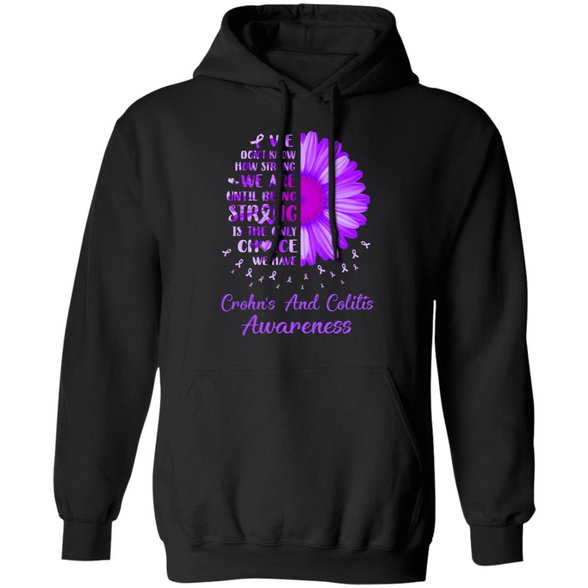 Being Strong Daisy Flower Purple Crohn's Colitis Awareness T-Shirt & Hoodie | Teecentury.com