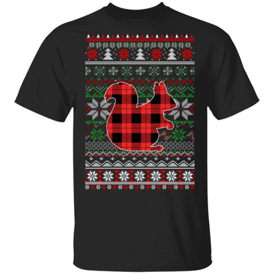 Squirrel Red Plaid Ugly Christmas Sweater Funny Gifts T-Shirt & Sweatshirt | Teecentury.com
