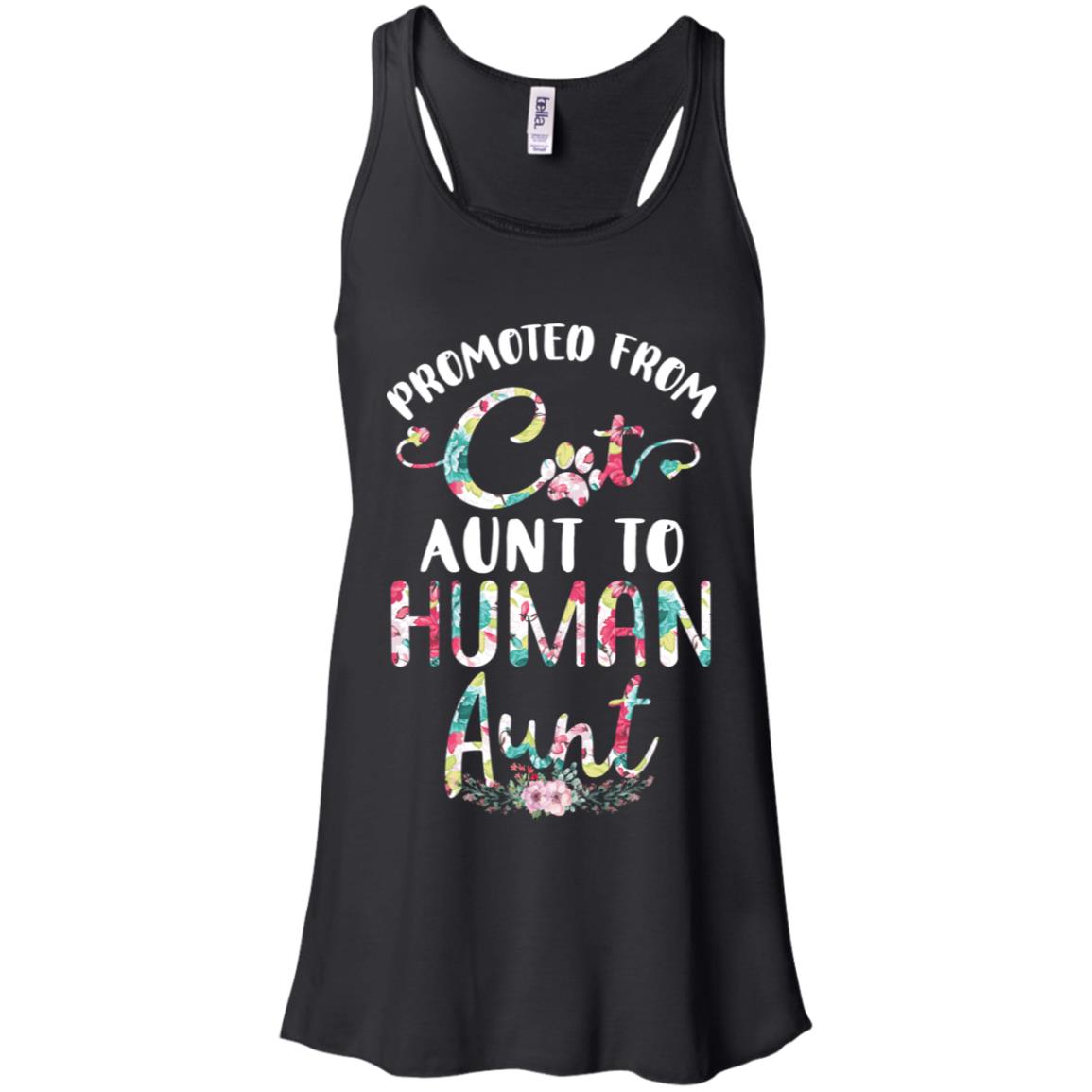 Floral Promoted From Cat Aunt To Human Aunt Gift T-Shirt & Tank Top | Teecentury.com