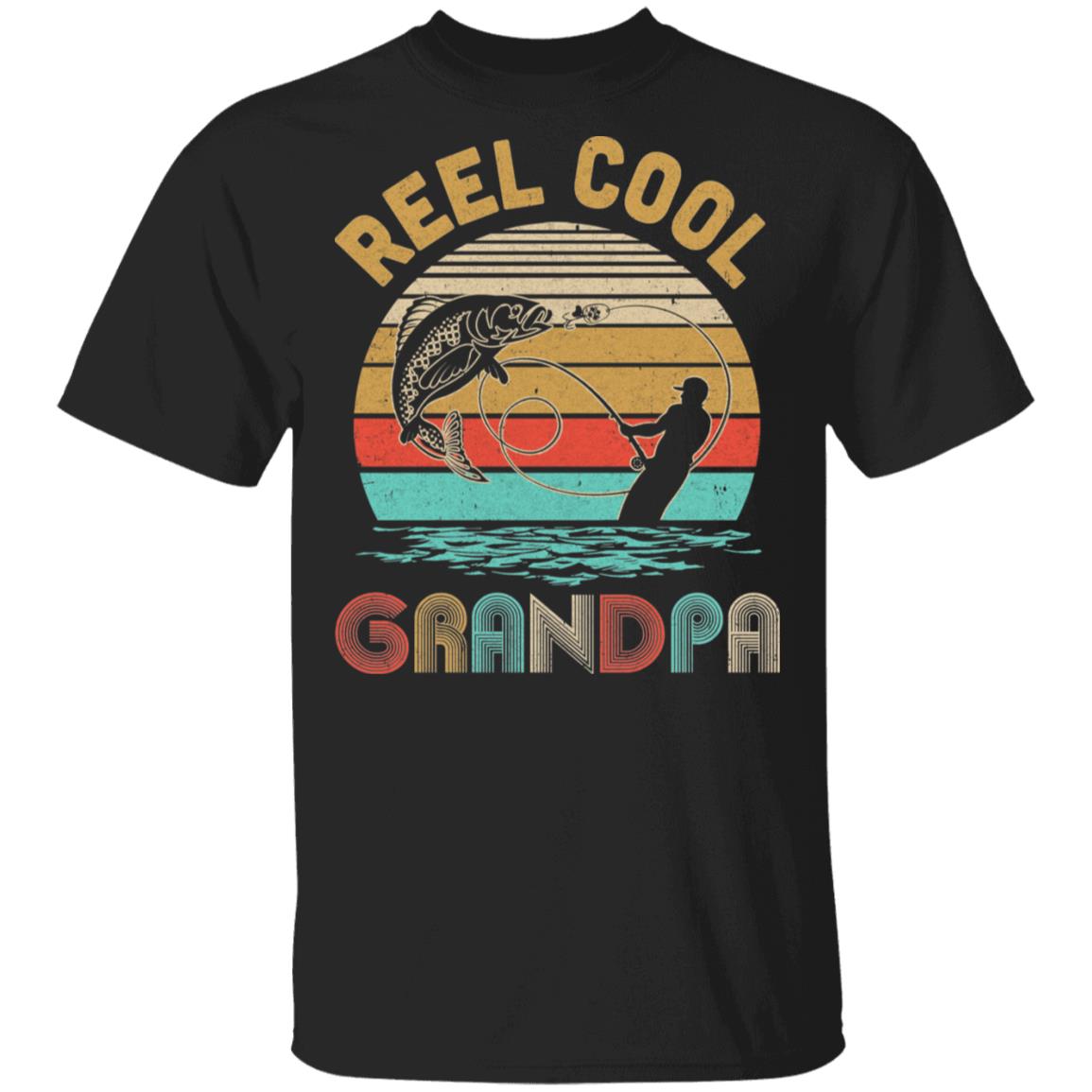 Vintage Reel Cool Grandpa Fish Fishing Father's Day Gift T-Shirt & Hoodie | Teecentury.com