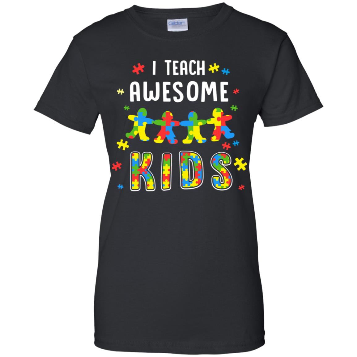 I Teach Awesome Kids Autism Awareness Puzzle Teacher T-Shirt & Hoodie | Teecentury.com