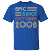 Epic Since October 2008 Vintage 14th Birthday Gifts Youth Youth Shirt | Teecentury.com