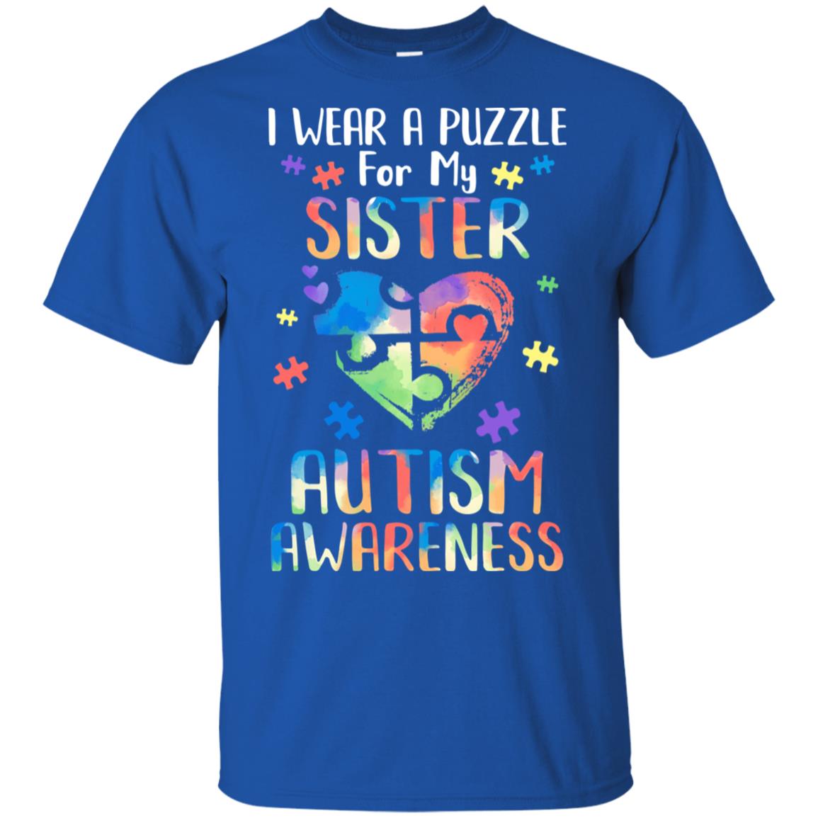 I Wear A Puzzle For My Sister Autism Awareness T-Shirt & Hoodie | Teecentury.com
