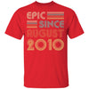 Epic Since August 2010 Vintage 12th Birthday Gifts Youth Youth Shirt | Teecentury.com