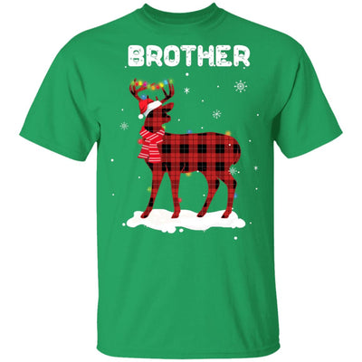 Brother Deer Red Plaid Christmas Family Matching Pajamas T-Shirt & Sweatshirt | Teecentury.com