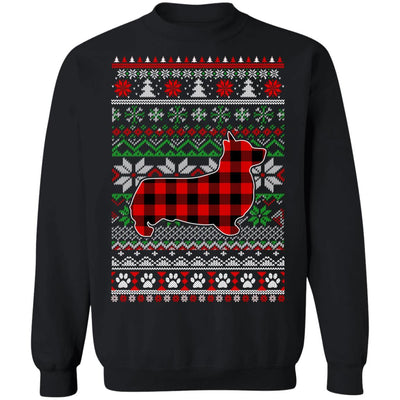 Corgi Red Plaid Ugly Christmas Sweater Gifts T-Shirt & Sweatshirt | Teecentury.com