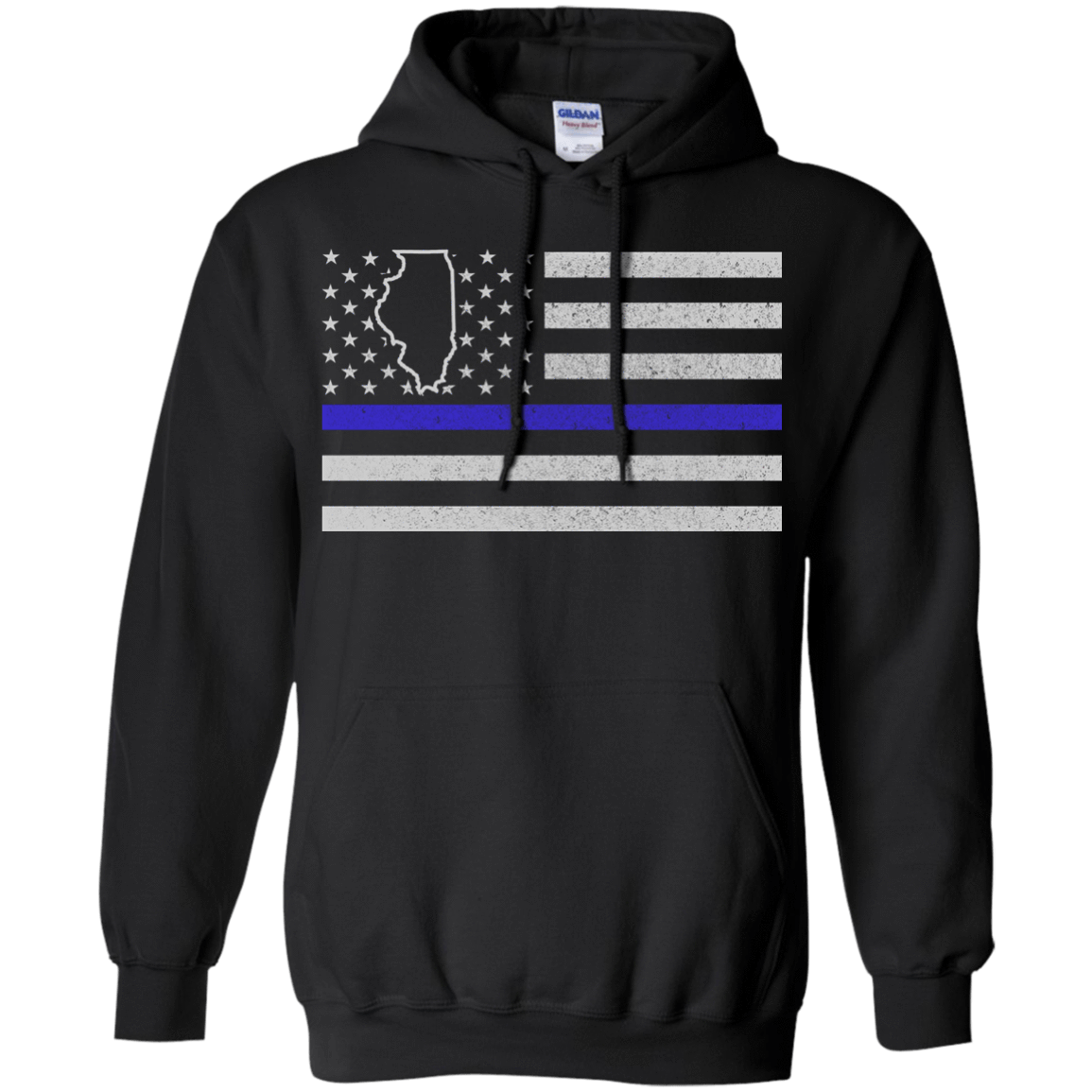 Illinois Thin Blue Line Police State T-Shirt & Hoodie | Teecentury.com