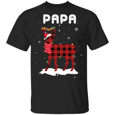 Papa Deer Red Plaid Christmas Family Matching Pajamas T-Shirt & Sweatshirt | Teecentury.com