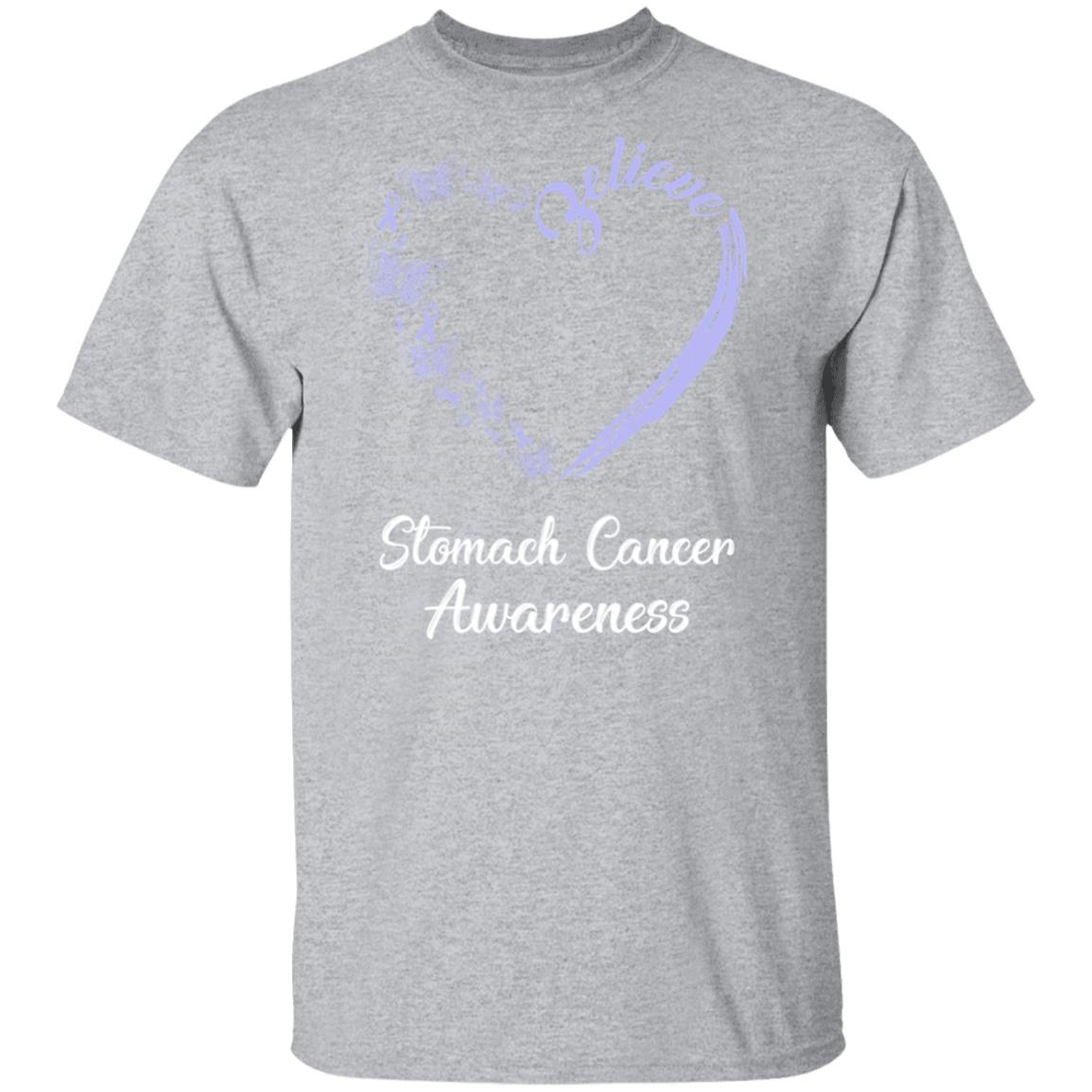 Butterfly Believe Stomach Cancer Awareness Ribbon Gifts T-Shirt & Hoodie | Teecentury.com