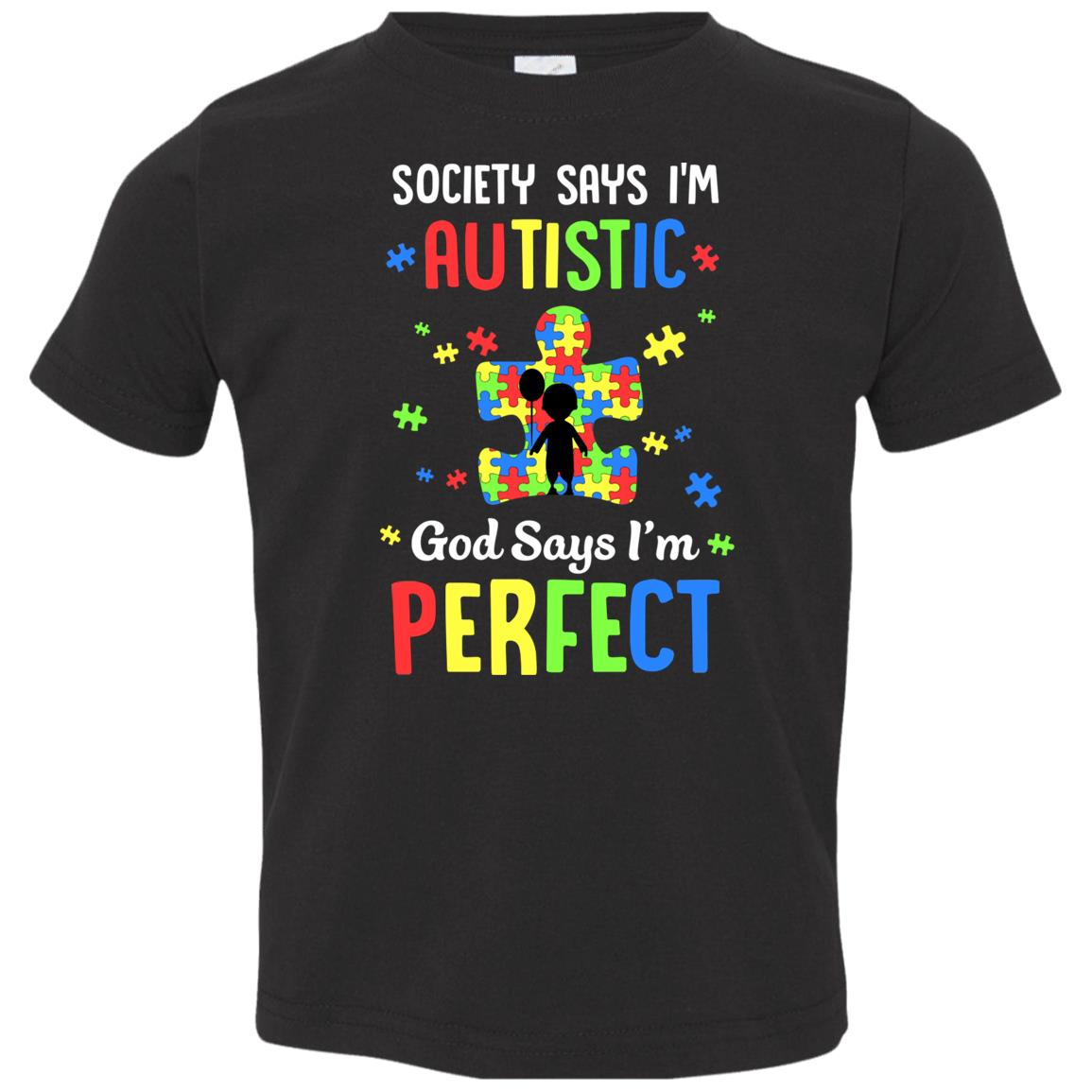 Society Says I Am Autistic God Says I Am Perfect Autism Youth Youth Shirt | Teecentury.com