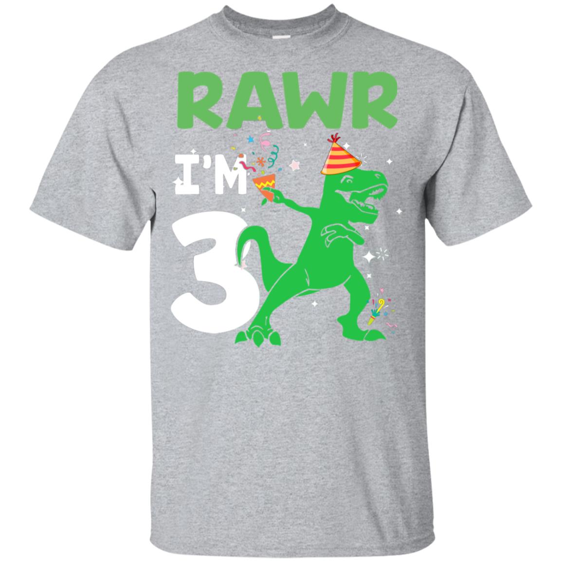 Rawr I'm 3 Birthday Gifts 2019 Dinosaur For Boys Youth Youth Shirt | Teecentury.com