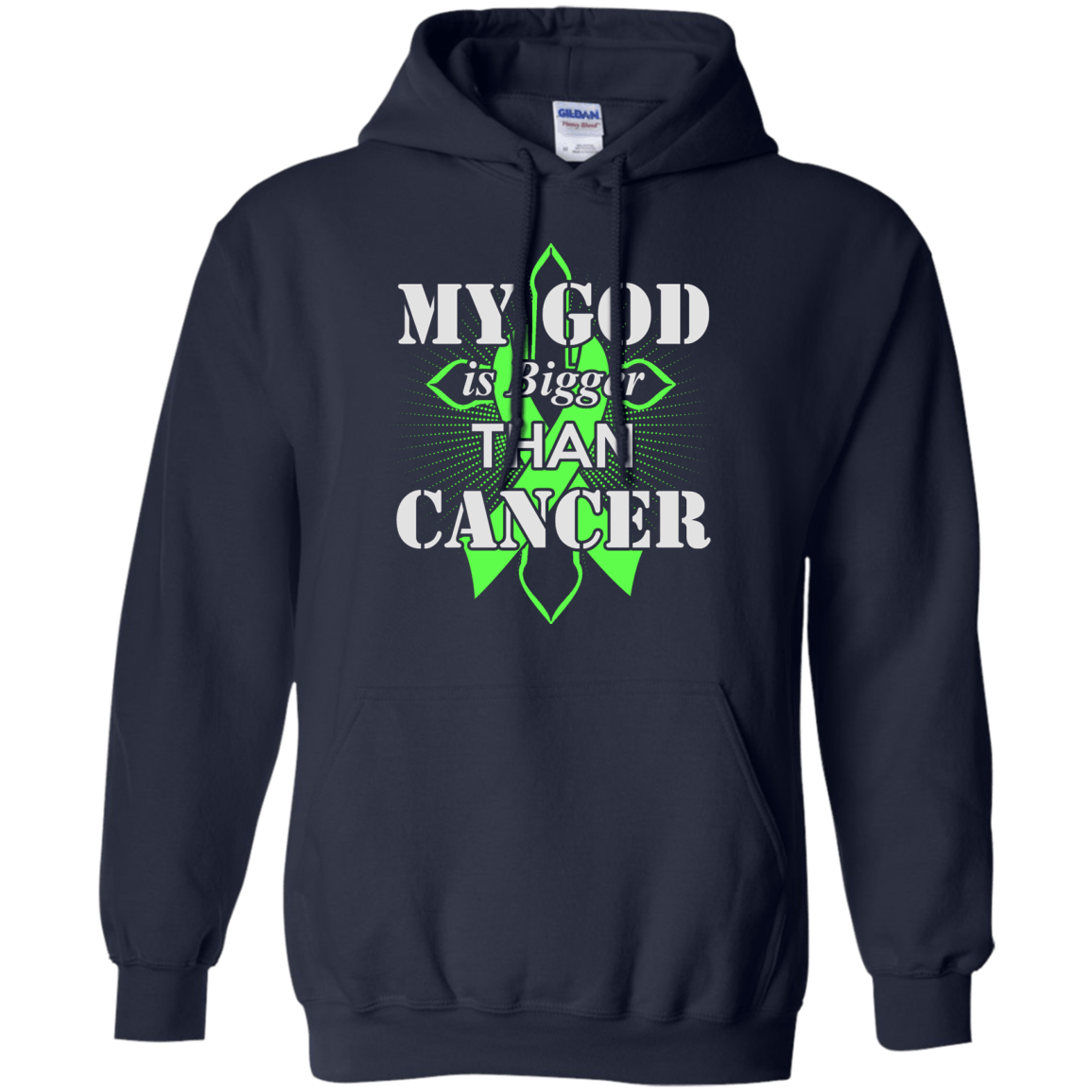 My God Is Bigger Than Cancer Green Awareness Ribbon T-Shirt & Hoodie | Teecentury.com