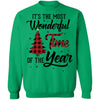 The Most Wonderful Time Of The Year Christmas Buffalo Plaid T-Shirt & Sweatshirt | Teecentury.com