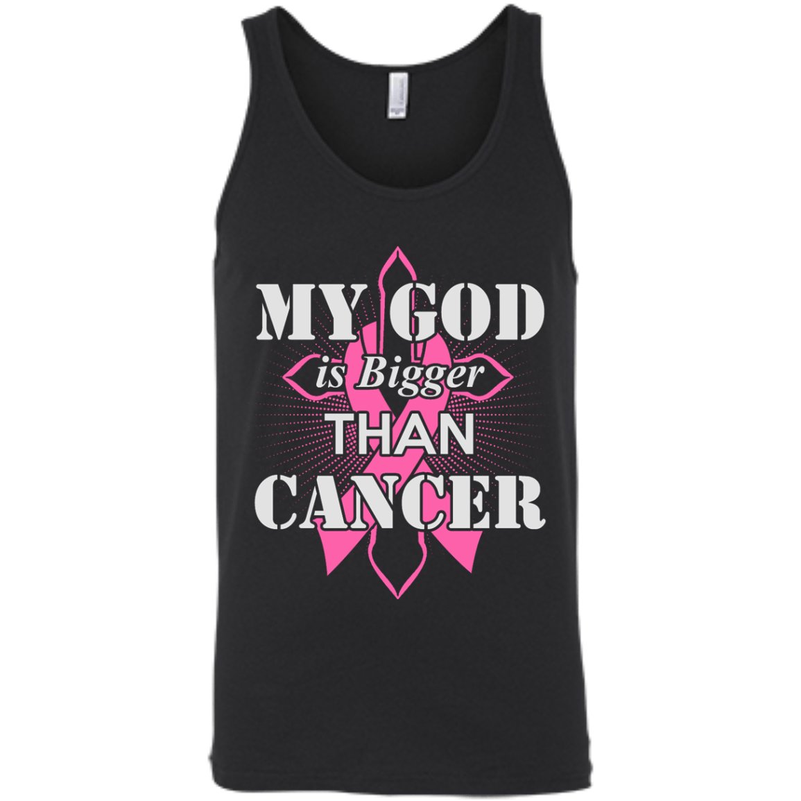 My God Is Bigger Than Cancer Pink Awareness Ribbon T-Shirt & Hoodie | Teecentury.com